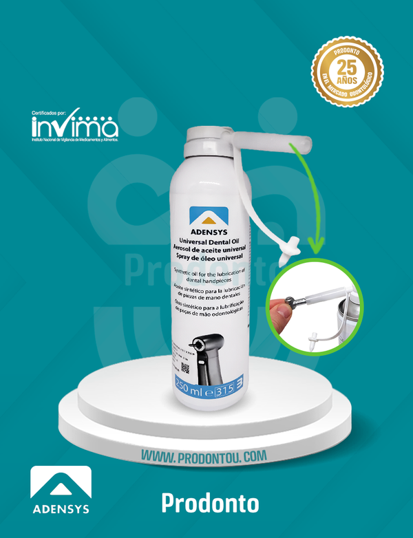 Aceite lubricante para piezas de mano e instrumentos dentales Adensys 250ML