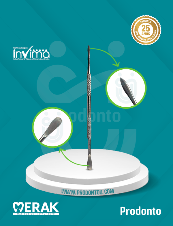 Espátula  7A dental de acero inoxidable para odontólogos - Merak